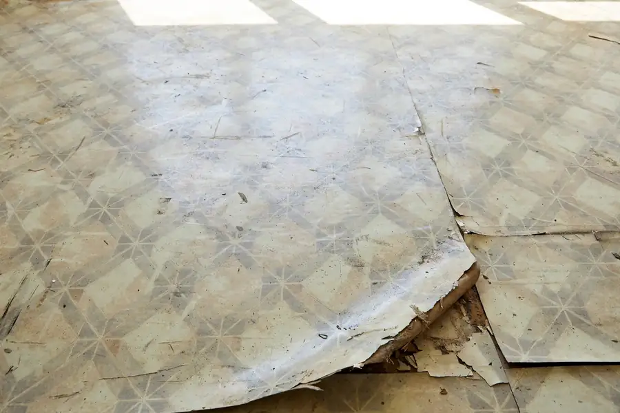 Faded flat sheet vinyl floor