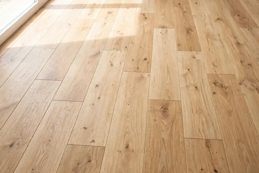 Laminate planks laid with staggered joints