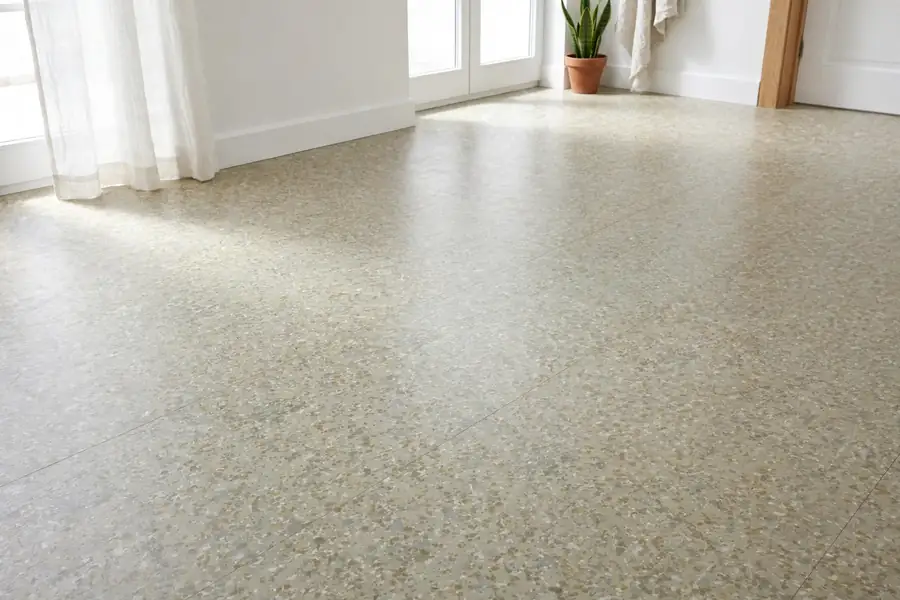 Linoleum sheet flooring in a bright room