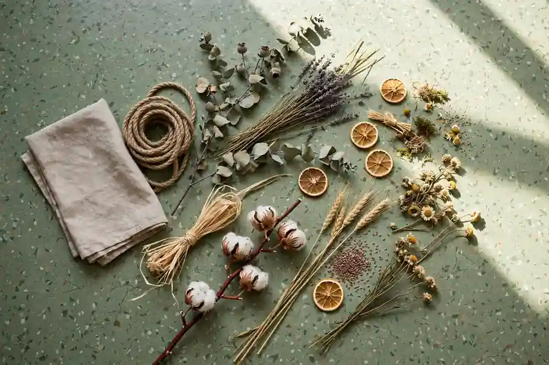 Linoleum flooring with natural plant-based materials