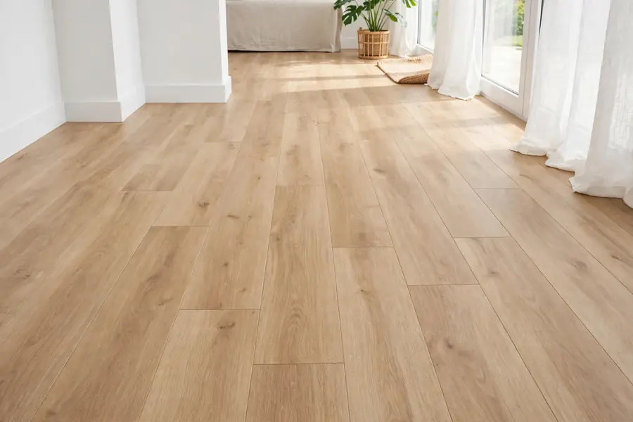 Vinyl plank flooring in a bright room