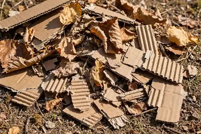 Dry leaves and cardboard browns for composting