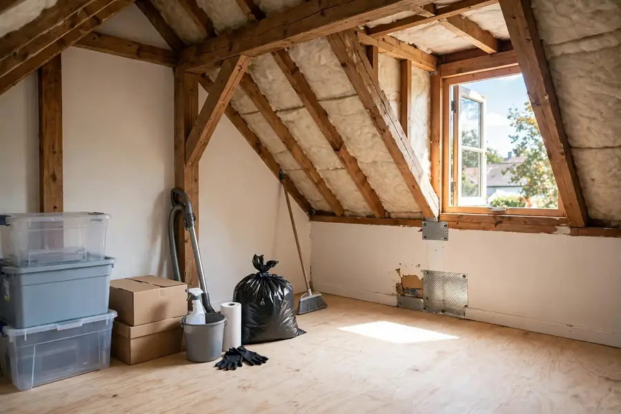 Cleaned attic after rat removal