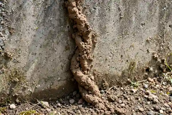 Mud tube on a foundation wall