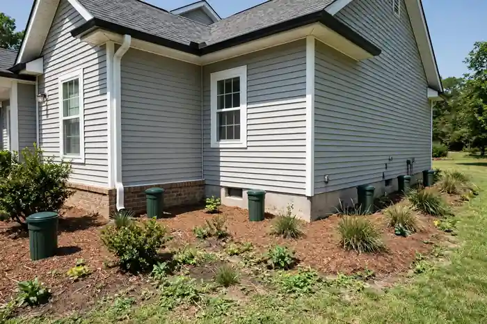 Termite bait stations around a house